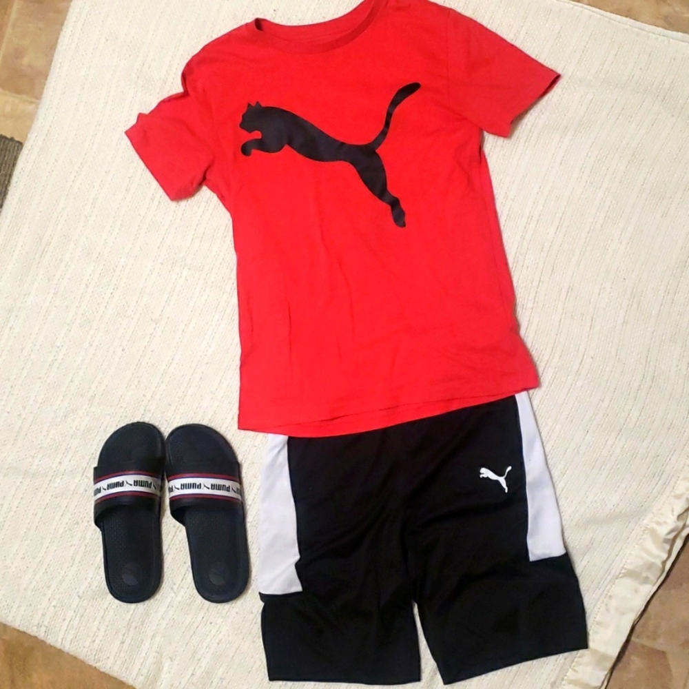 Boys shirt, shorts, sandals